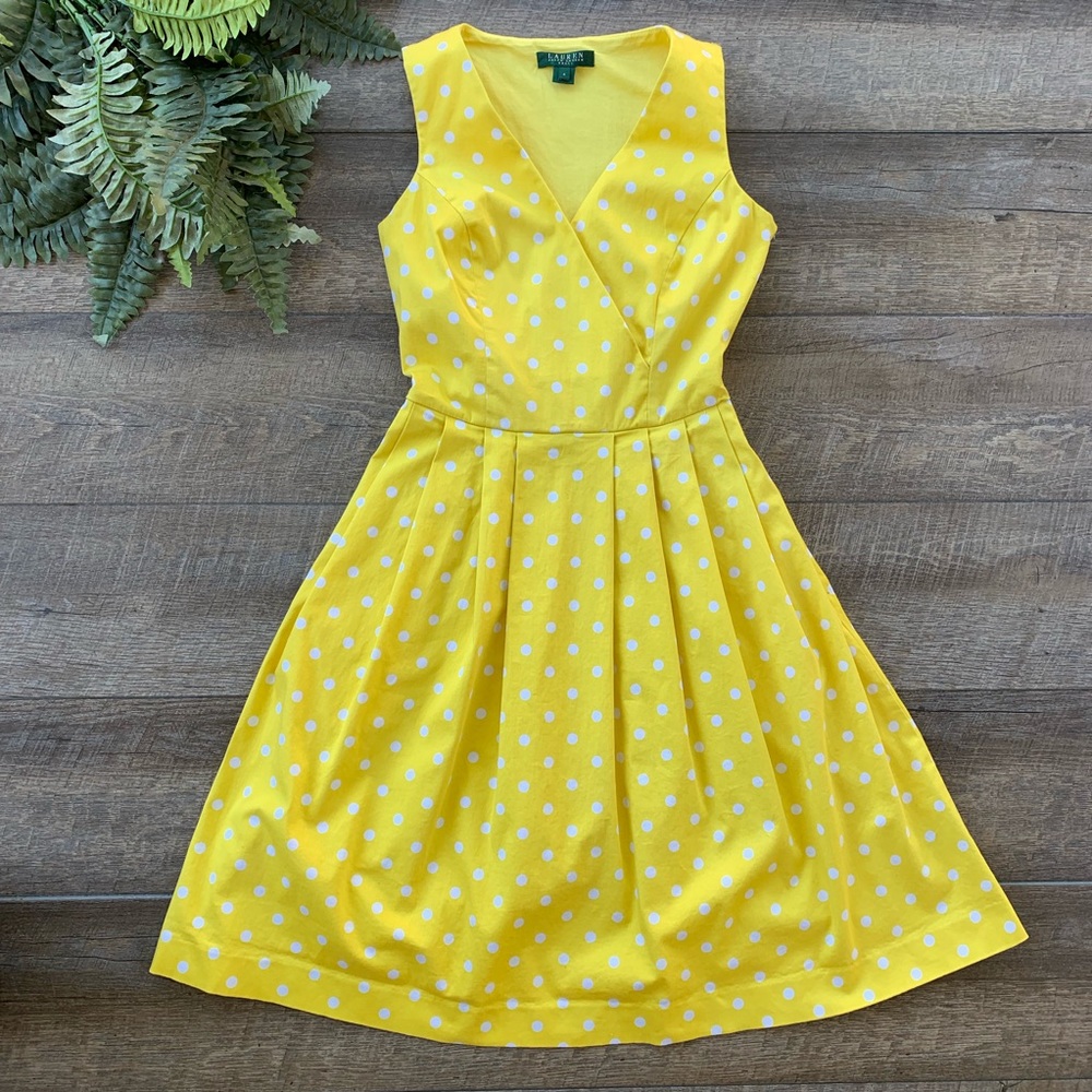 Lauren Ralph Lauren Yellow Polka Dot Dress